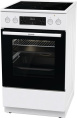 Плита Gorenje GECS5C60WPA, полезный объем 70 л, эргономичные переключатели, сенсорный программатор IconLED, эмаль SilverMatte, очистка паром, индикатор остаточного тепла для каждой конфорки, телескопические направляющие на 2-х уровнях, дверца CompactDo