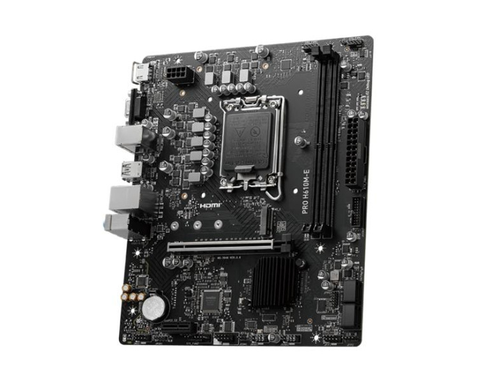 Материнская плата MSI PRO H610M-E DDR5 s1700,2DDR5,1PCI-Ex16,1PCI-Ex1,1M.2,4SATA3.0,4USB3.2Gen1, mATX,RTL