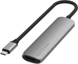 Адаптер Satechi 4-in-1 USB-C PD&2xUSB-A 3.2 Gen2&HDMI 4K@60Hz Slim Multiport Adapte. Цвет: серый космос (ST-P4SM)