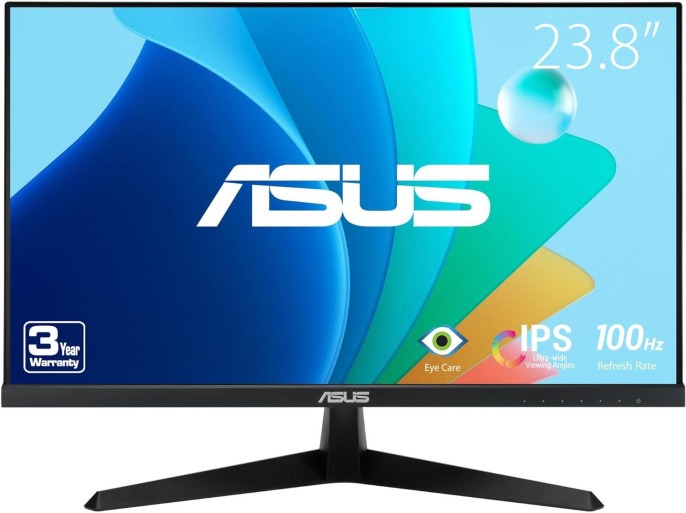 23.8" Монитор ASUS VY249HF, 1920x1080, IPS, 100Гц, 1хHDMI, черный [90lm06a3-b01a70]