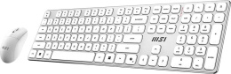 Клавиатура + мышь MSI Forge K210 W Combo клав:белый мышь:белый USB беспроводная slim S11-43RU310-Y92
