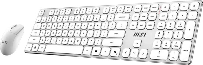 Клавиатура + мышь MSI Forge K210 W Combo клав:белый мышь:белый USB беспроводная slim S11-43RU310-Y92