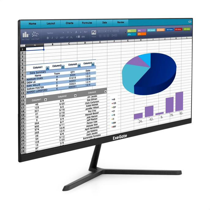 Монитор с аудио 21.5" ExeGate ProSmart EV2207A (VA LED Grade A+, FHD, 1920x1080@75Гц, 16:9, 280cd/m2, 3000:1, 178°/178°, 5ms, Speakers, D-Sub, HDMI, audio-in, FreeSync, Flicker-free, Low Blue Light, кабель HDMI 1.5м, VESA, регулировка наклона (tilt), черн