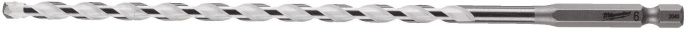Сверло Milwaukee 6x200 мм HEX 4932471098 для использования с ударными шуруповертами и всеми типами инструментов с трехкулачковым патроном, позволяет сверлить бетон, кирпич, черепицу, газобетонные блоки, тонкий металл, алюминий, керамическую плитку от м