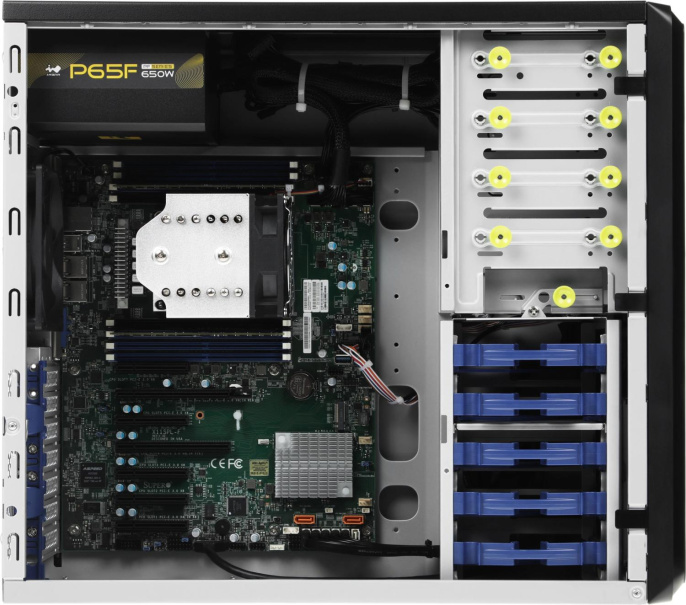 Сервер IRU Rock W9105P 1x5222 2x16Gb 1x1Tb M.2 SSD С621 AST2500 2xRJ45 1x650W w/o OS 2138524