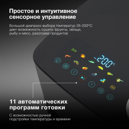 Аэрогриль Hyundai HYF-9085 8л 2000Вт темно-серый/серебристый