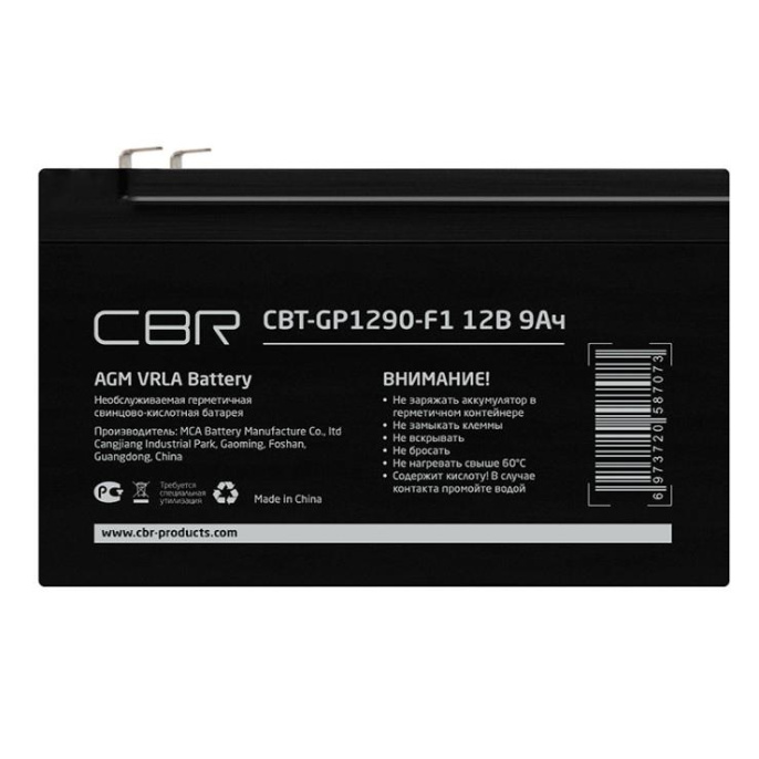 CBR Аккумуляторная VRLA батарея CBT-GP1290-F1 12В 9Ач , клеммы F1