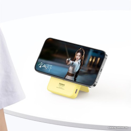 Портативное зарядное устройство Baseus P10064101Y23-00 MagPro Magnetic Bracket Wireless Fast-Charging 5000mAh 20W Lemon Yellow; с кабелем Type-C to Type-C 30cm White