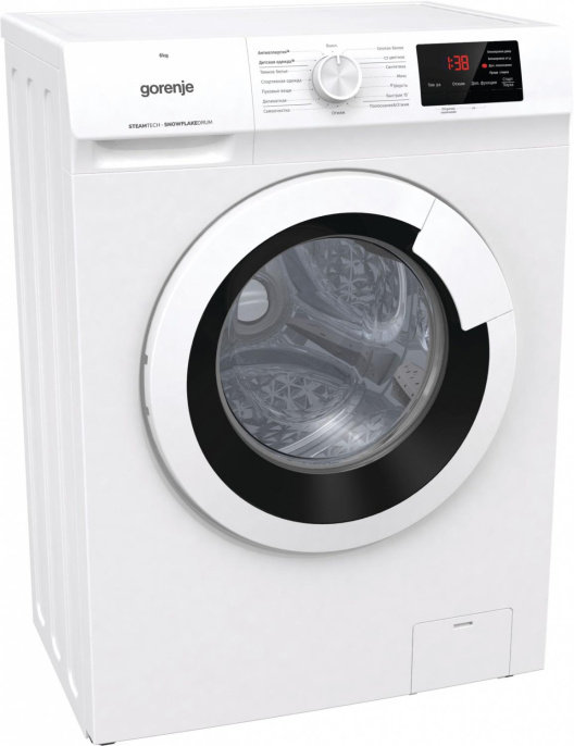 Стиральная машина Gorenje WHE60SFS с паром, с фронтальной загрузкой, с паром, 6кг, 1000об/мин