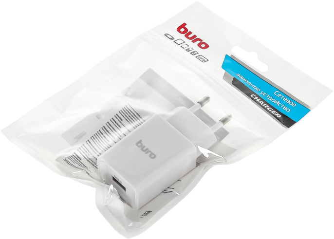 Сетевое зарядное устройство Buro BUWA1, USB-A, 10.5Вт, 2.1A, белый [buwa10s100wh]