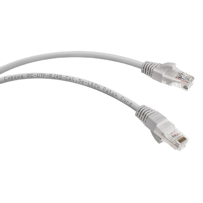  Cabeus PC-UTP-RJ45-Cat.5e-2m-LSZH Патч-корд U/UTP, категория 5е, 2xRJ45/8p8c, неэкранированный, серый, LSZH