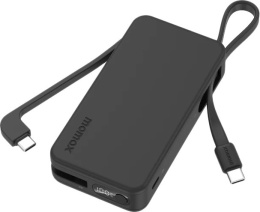 Внешний аккумулятор Momax IP138 1-Power Vital+ 10000mAh Черный IP138D вход USB-C: PD 30 Вт, выходной кабель USB-C1: 30 Вт, выходной кабель USB-C2: 15 Вт, совместимость