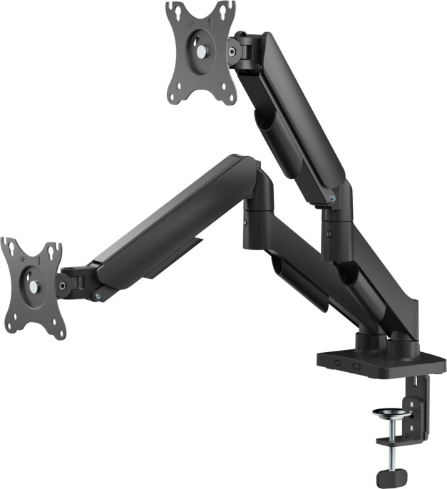 Кронштейн для мониторов Cactus CS-VM-MD-72-BK, до 32", до 9кг, настольный, поворот и наклон, черный  / белый