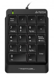 Числовой блок A4TECH Fstyler FK13P, USB, мембранная,  черный [fk13p black]