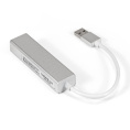 Кабель-адаптер ExeGate EXE-77U3T-45 (USB3.0 --> 3xUSB3.0 + 1xRJ45 UTP 1000Mbps RTL8153, корпус алюминиевый, серебристый) EX294185RUS