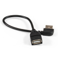 Удлинитель USB 2.0 ExeGate EX-CC-USB2-AMAF-0.15L Am/Af, угловой 90-градусный коннектор горизонтальный левый , 0,15м EX299703RUS