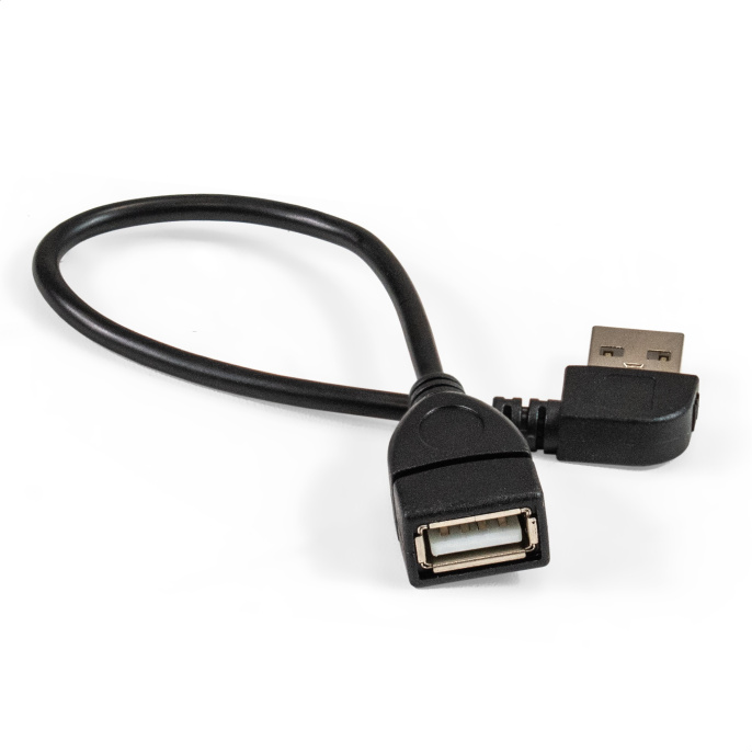 Удлинитель USB 2.0 ExeGate EX-CC-USB2-AMAF-0.15L Am/Af, угловой 90-градусный коннектор горизонтальный левый , 0,15м EX299703RUS