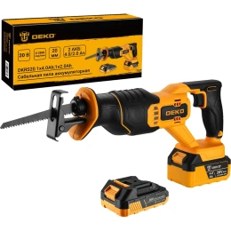 Сабельная пила аккумуляторная DEKO DKHS20 PRO 20В, 2 АКБ: 1x4.0Ач, 1x2.0Ач 085-1128