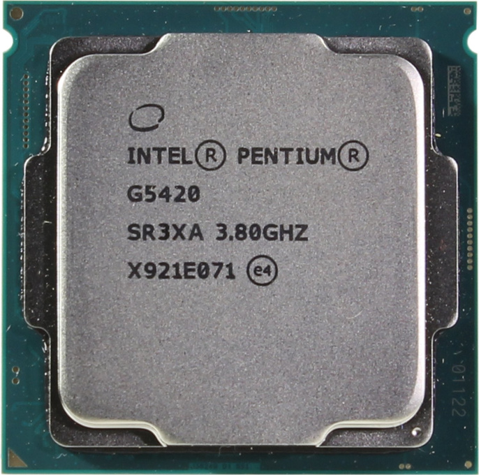 Процессор Intel Pentium G5420 OEM Coffee Lake, 14nm, C2/T4, Base 3,80GHz, UHD 610, L3 4Mb, TDP 54W, S1151 CM8068403360113