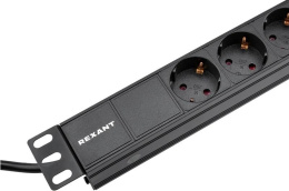 Блок распределения питания REXANT 04-0305-1,  горизонт.размещ.,  SchukoХ9,  Тип вход. тока 10A,  2м