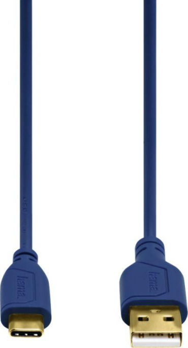 Кабель Hama Flexi-Slim 135785 USB m -USB Type-C m 0.75м синий