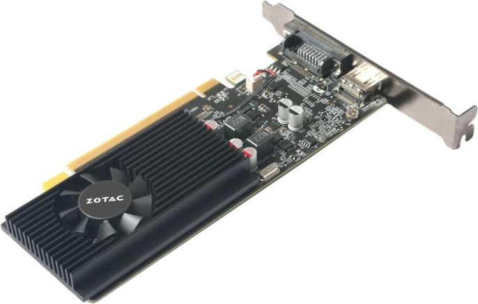 Видеокарта Zotac NVIDIA  GeForce GT 1030 1030 2GB LP GDDR5 2ГБ GDDR5, Low Profile,  Ret [zt-p10300a-10l]