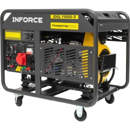 Дизельный трехфазный генератор Inforce (11 кВт; эл.стартер; колёса; подогрев) IDGL 11000-3