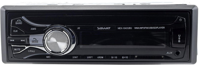 Автомагнитола Swat MEX-1042UBG 1DIN 4x50Вт SWAT MEX-1042UBG