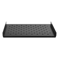 Полка стационарная 19" ExeGate ECSF-WM600-B (перфорированная, глубина 300мм, крепление 19" 1U, для настенных шкафов глубиной до 600мм, нагрузка до 50кг, цвет черный RAL 9004) EX300301RUS