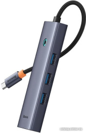 Хаб Baseus BS-OH109 UltraJoy Series 4 порта (Type-C to USB3.0*3+RJ45*1) Space Grey (B0005280A813-00)