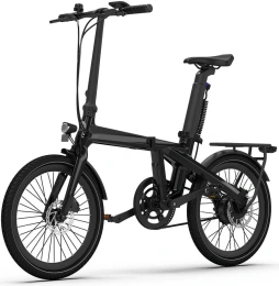 ADO Air Carbon черный Складной городской электровелосипед, колеса 20"x 1,75", двигатель 350 Вт, 35 Нм, аккумулятор в подседельном штифте 36 В, 9,6 Ач 345,6 Втч, датчик крутящего момента, скорость 30 км/ч, пробег 50 км, амортизационная вилка, ременной прив