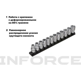 Набор торцевых безударных головок Inforce (12 шт; 10-22 мм; 1/2") 11-01-259