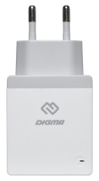 Сетевое зарядное устройство Digma DGWC-2U-3A-WG, 2xUSB-A, 15.5Вт, 3.1A, белый
