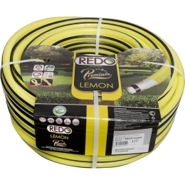 Поливочный армированный шланг REDO Premium Lemon пятислойный, 1/2", 25 м 601225