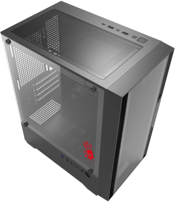 Корпус mATX BLOODY CC-123, Mini-Tower, без БП, черный [cc-123-bk]