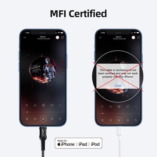 Кабель-адаптер ACEFAST C1-05 Lightning to DC3.5 aluminum alloy headphones adapter cable - Black AF-C1-05-BK