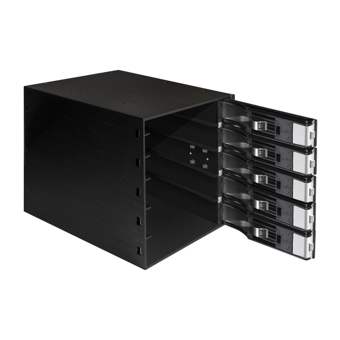 Корзина для HDD ExeGate HS535-12G (универсальная, на 5*3,5" SATA3/12G SAS HDD, занимает 3*5,25" отсека, RTL) EX289284RUS