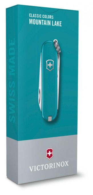 Складной нож Victorinox Classic SD Mountain Lake, функций: 7, 58мм, коробка подарочная [0.6223.23g]