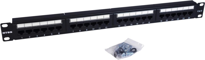 Патч-панель NTSS NTSS-PP-1U-24-UTP-RJ45-6-D 19" 1U 24xRJ45 кат.6 UTP