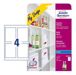 Этикетки Avery Zweckform MD4001, A4, для струйной печати, 5л, белый, 90мм х 120мм, 4шт, покрытие глянцевое