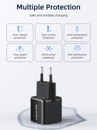 Сетевое зарядное устройство CABLETIME GA20B (CT-GAN20-PB) GaN PD3.0 20 Вт, черный