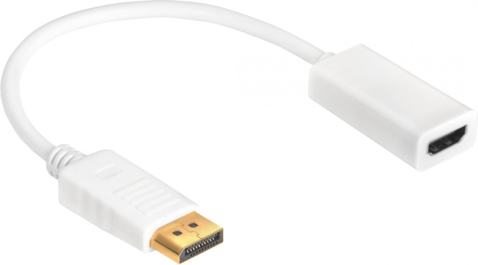 Greenconnect Переходник 0.10m Active DisplayPort/HDMI v1.2/v1.4 20M/19F белый GCR-ADP2MHDW