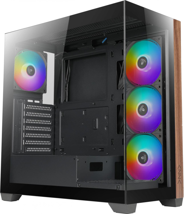 Корпус ATX AZZA Neptune, Midi-Tower, без БП,  черный [neptune csaz-491]