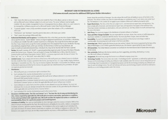 ПО Microsoft Windows Server CAL 2022 English 1pk DSP OEI 5 Clt User CAL R18-06466