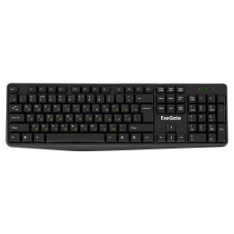 Клавиатура ExeGate Smart K120 (USB, полноразмерная, влагозащищенная, 104кл., Enter большой, длина кабеля 1,6м, черная, RTL) EX298364RUS