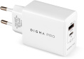Сетевое зарядное устройство Digma DPW4A, USB-A, USB-C, 45Вт, 3A, белый [dpw4a5gx11wh]