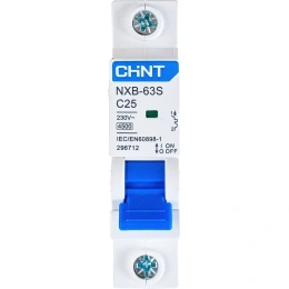 Автоматический выключатель CHINT NXB-63S 1P 25А 4.5kA характеристика C R 296712