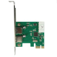 ORIENT AM-3U2PE, Контроллер PCI-Ex1, USB 3.0 2-port ext, ASM1042 chipset, разъем доп.питания, oem 31149
