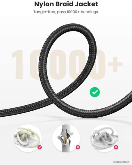 Кабель UGREEN AV112 50361 3.5mm Male to 3.5mm Male Cable Gold Plated Metal Case with Braid. Длина: 1м. Цвет: черный (50361_)