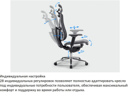 Кресло руководителя эргономичное Метта Yoga Spine Triumph B2 Черный CC.50.15.13A Infinity Easy Clean экокожа/сетка с подголов. крестов. алюминий хром (Z509734677)